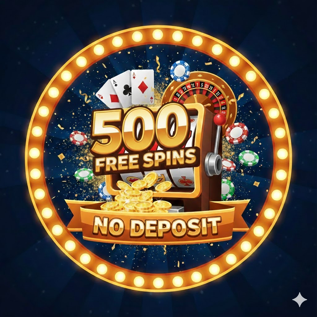 500 free spins no deposit logo