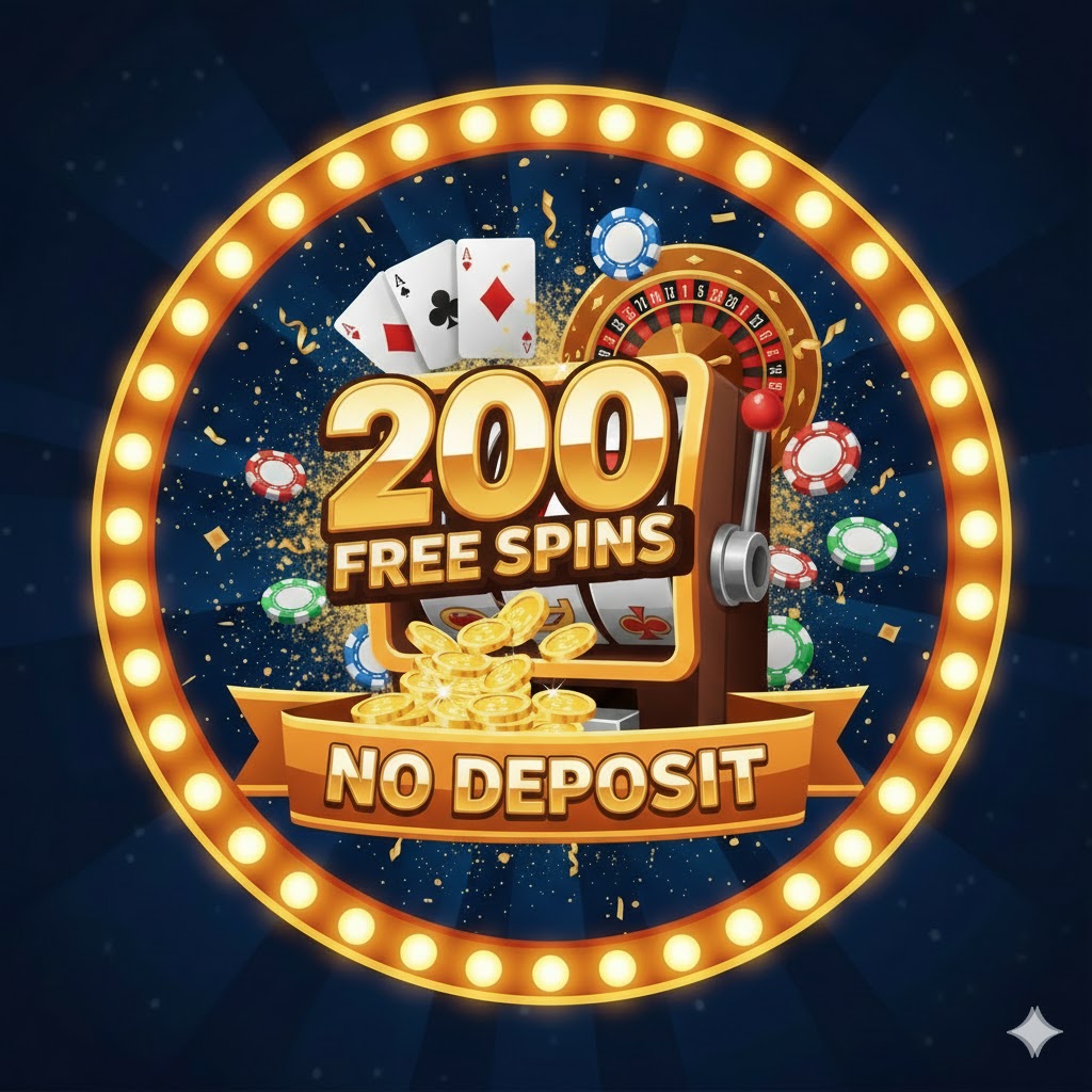 200 free spins no deposit logo