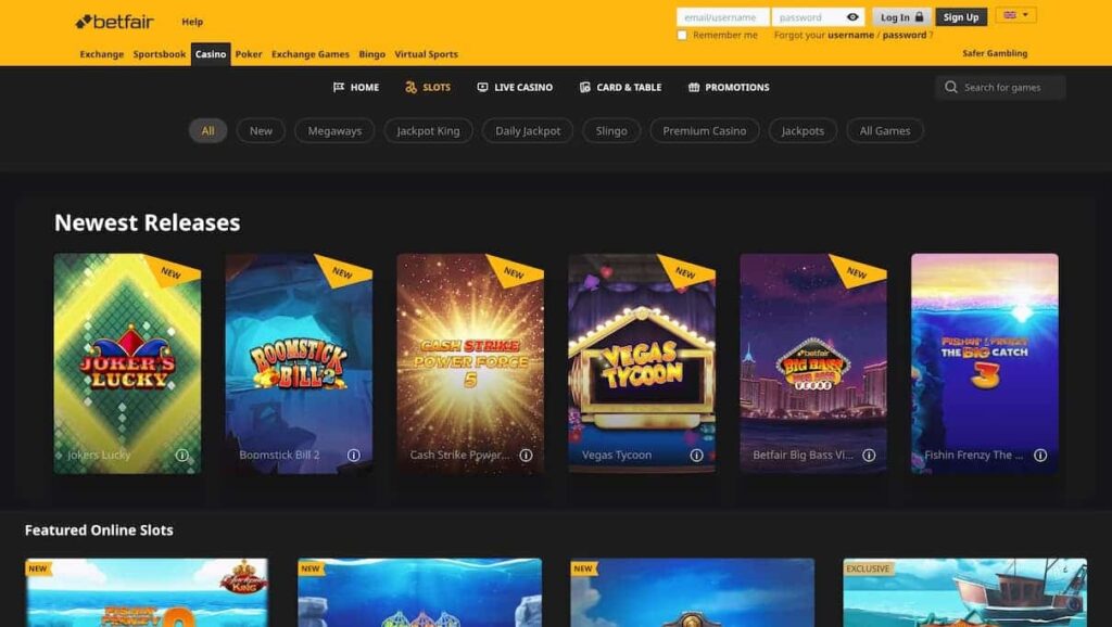 betfair casino homepage