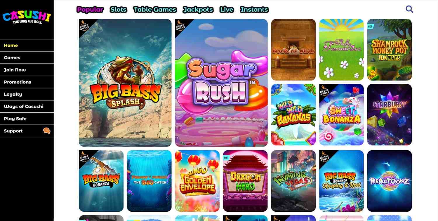 casushi casino homepage