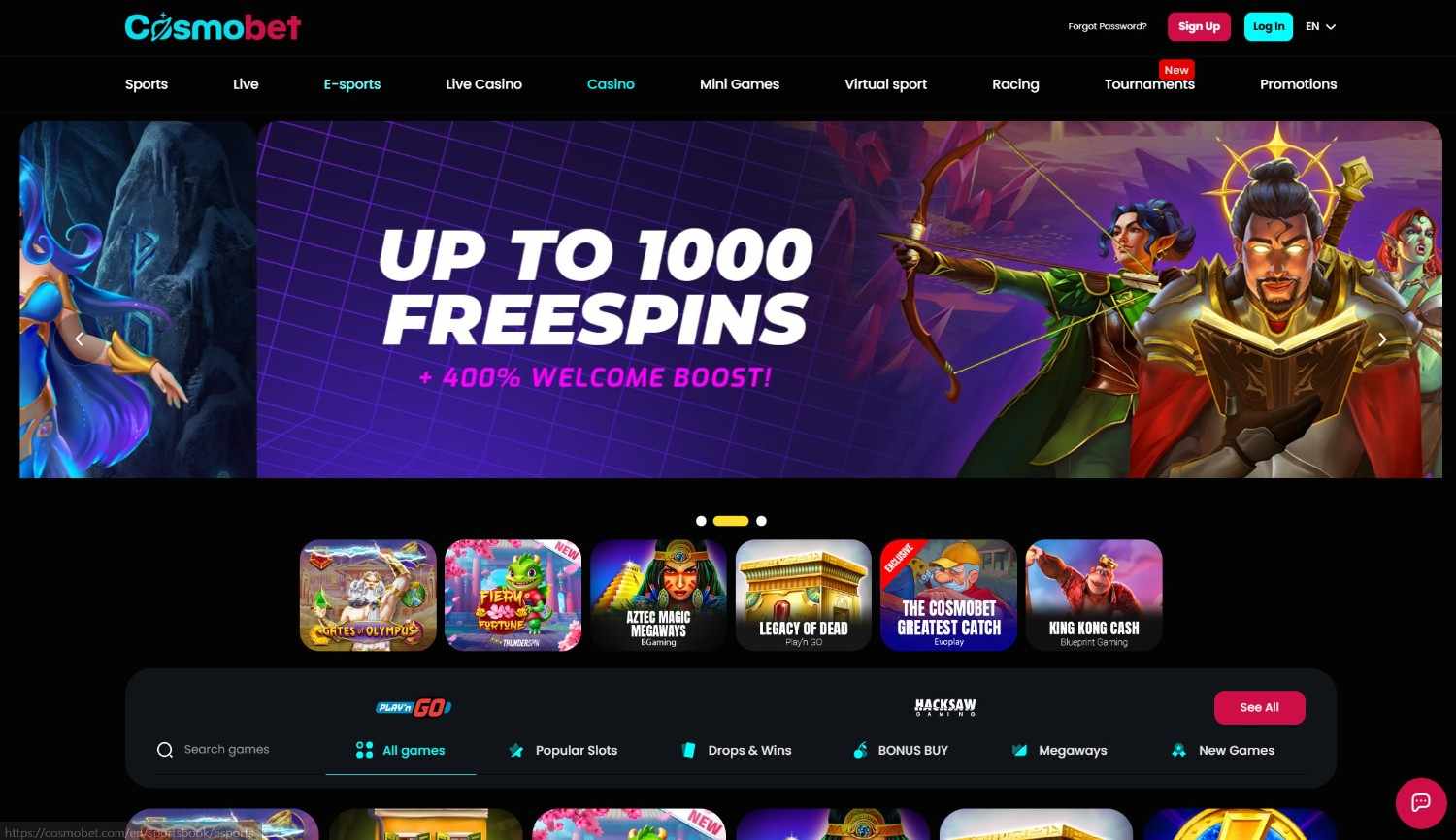cosmobet homepage