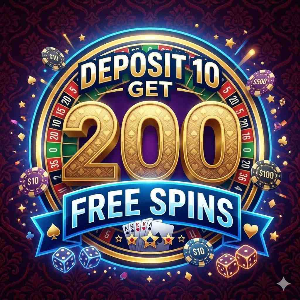 deposit 10 get 200 freespins logo