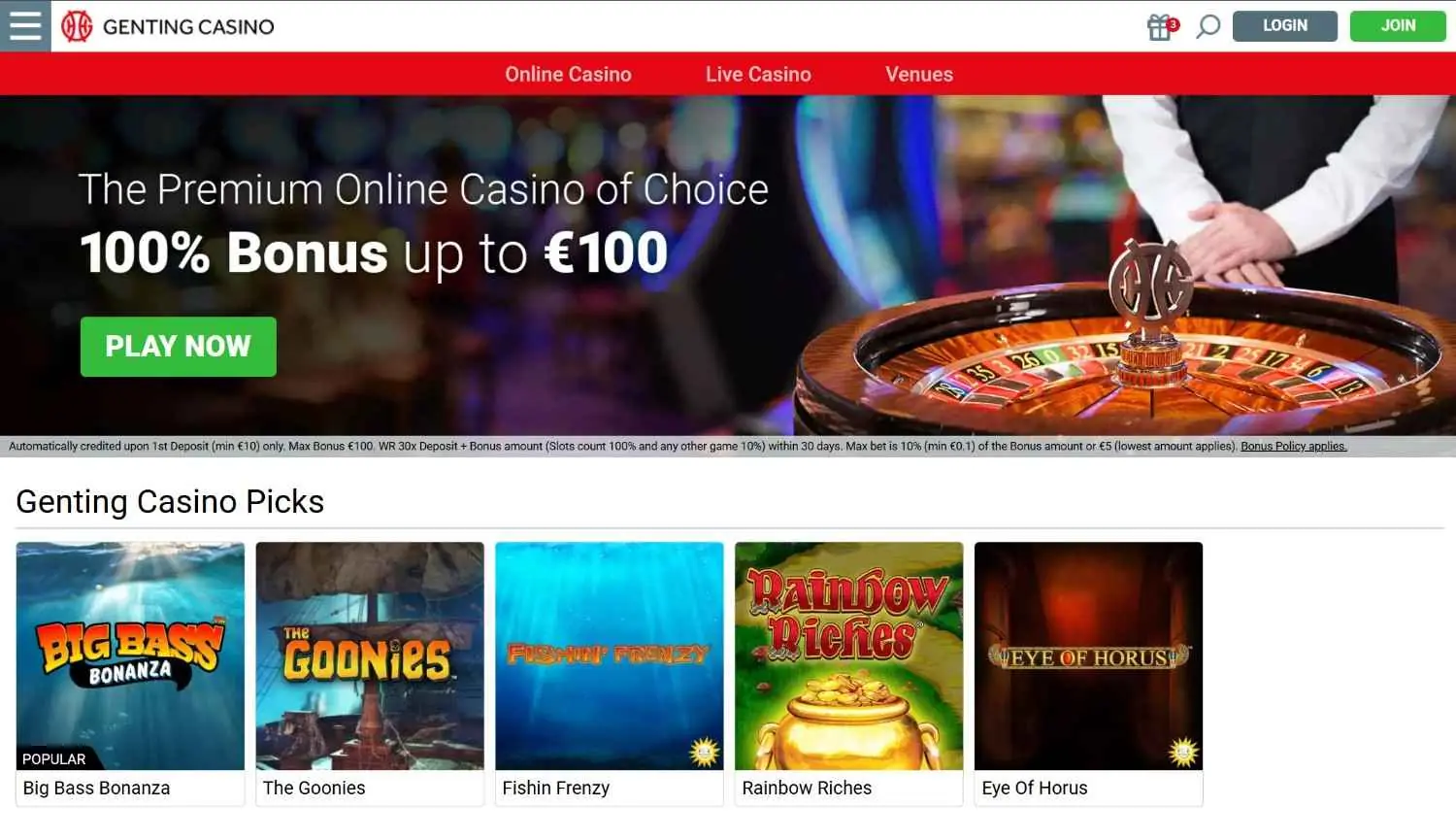 Genting Casino casino screenshot