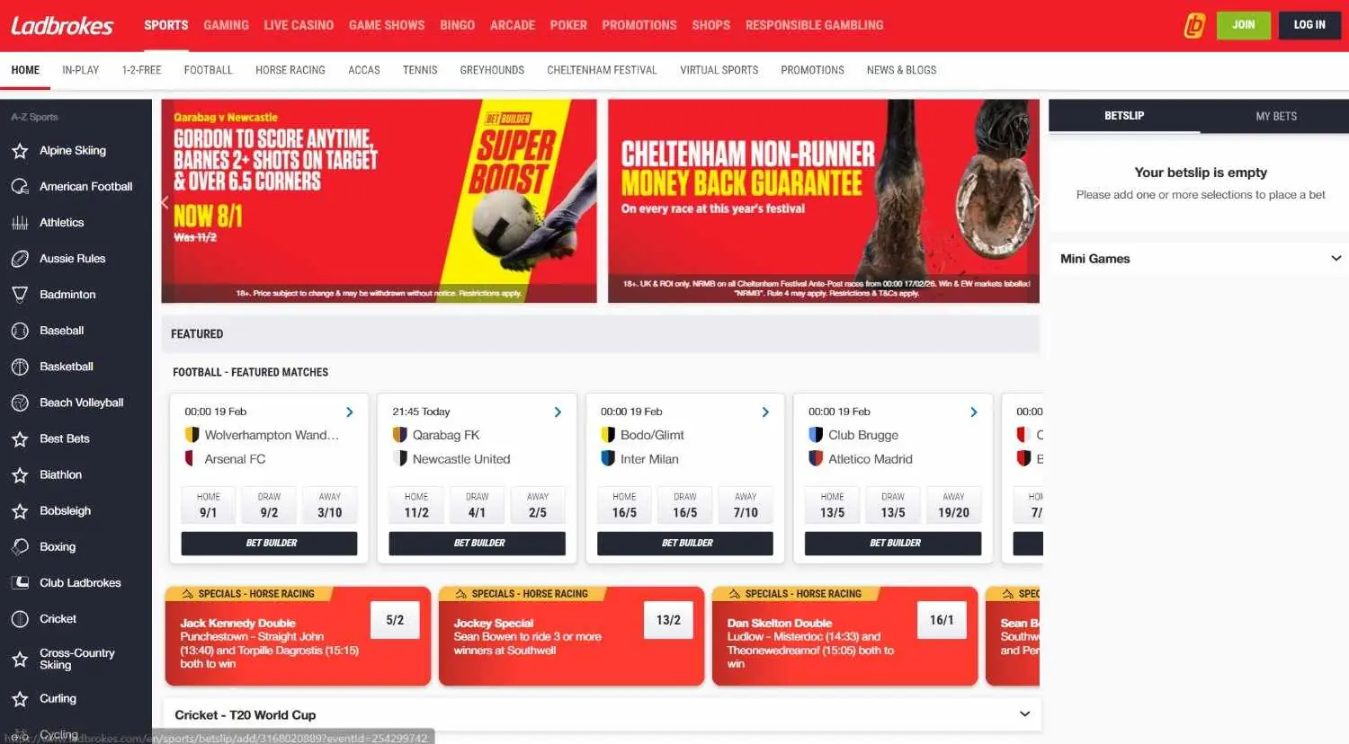 Ladbrokes Homepage