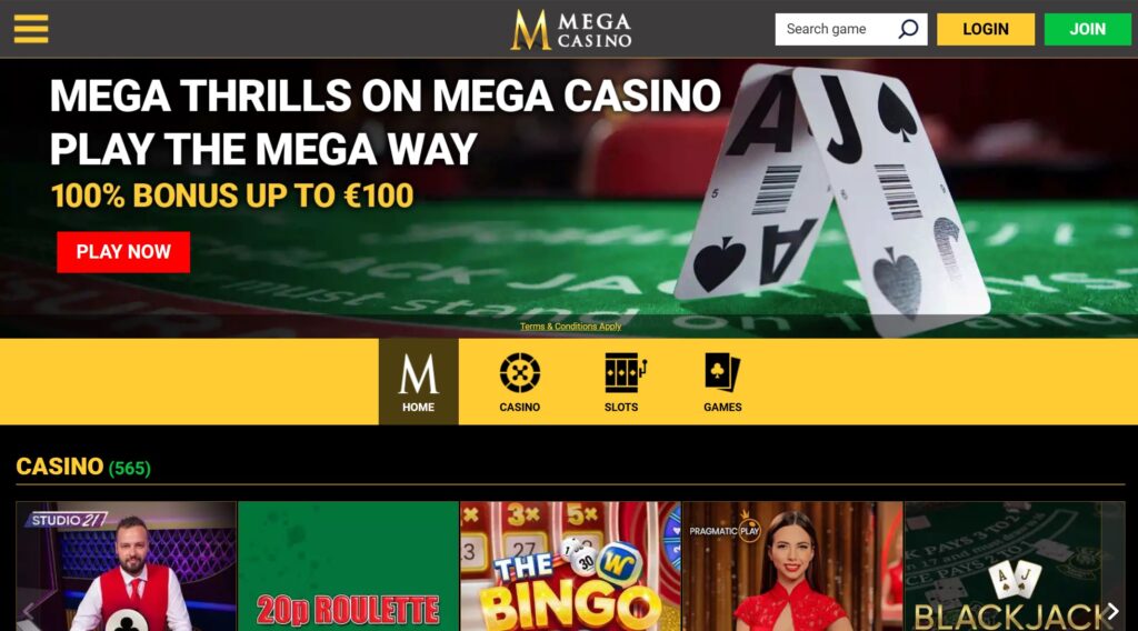 Spingenie Casino Homepage
