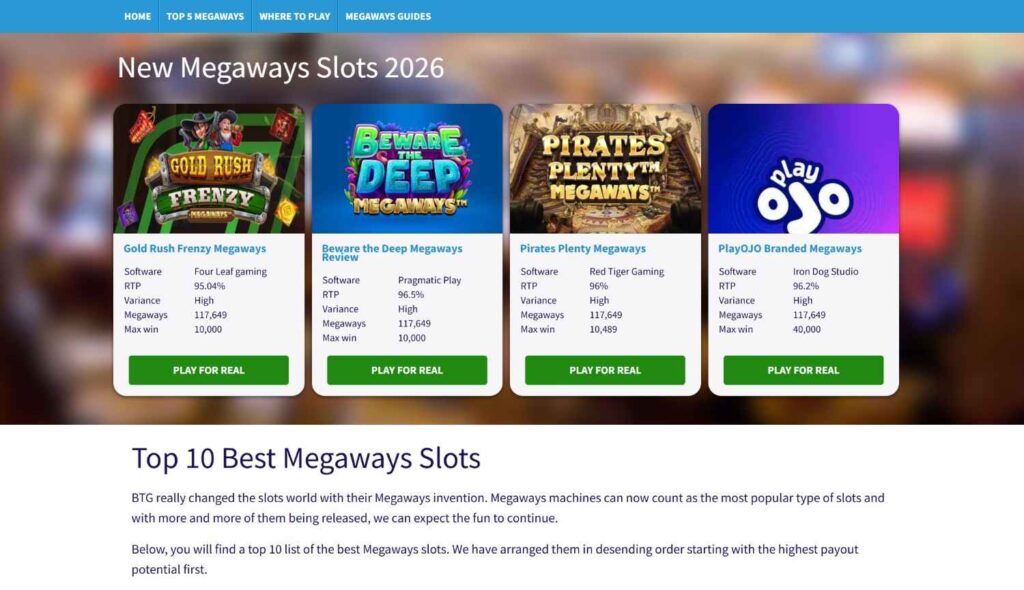megaways-casino-homepage