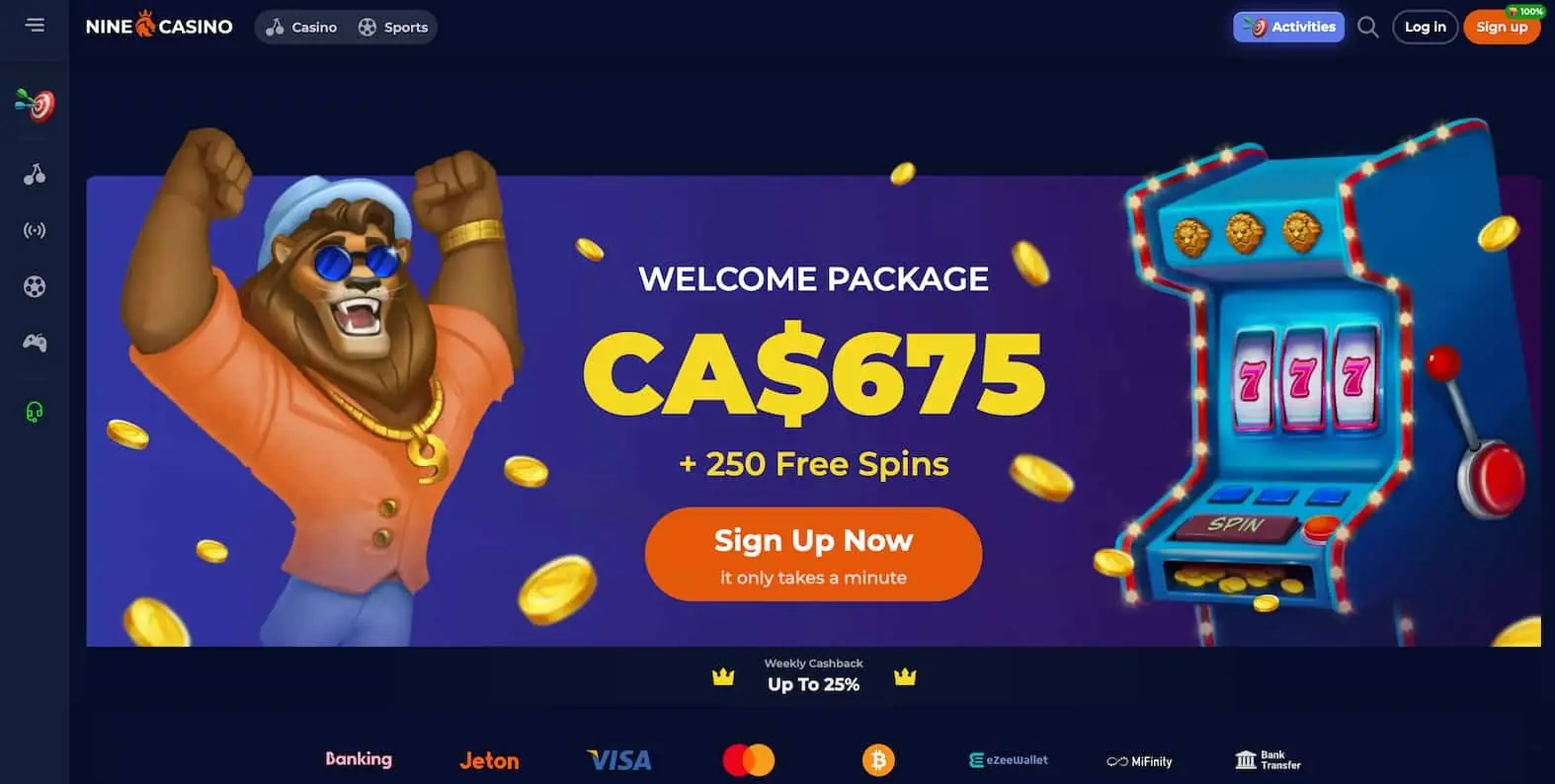 Nine Casino Homepage