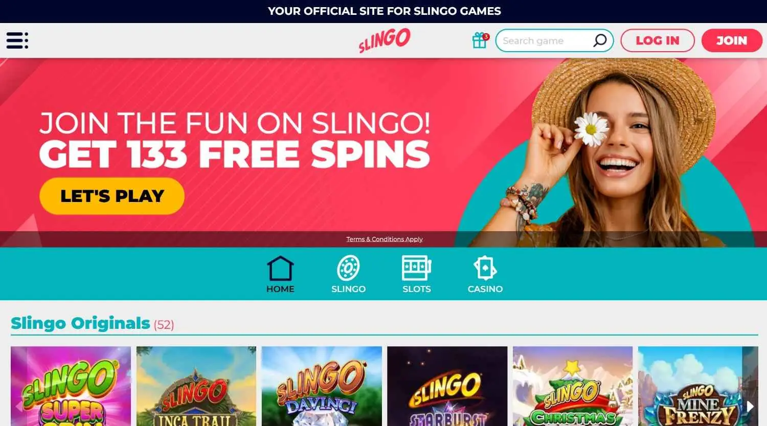 Slingo casino screenshot