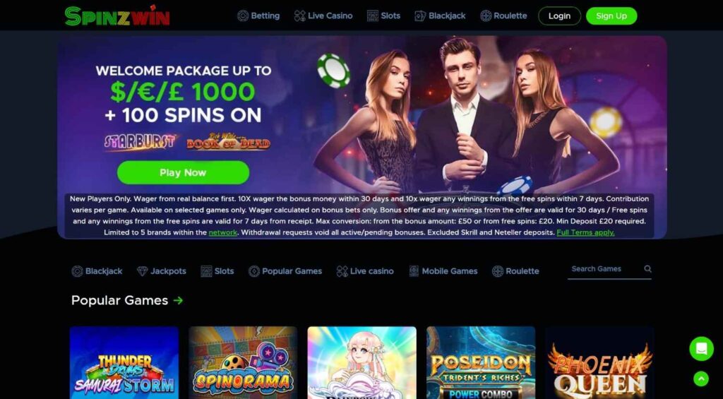 Spinzwin Homepage