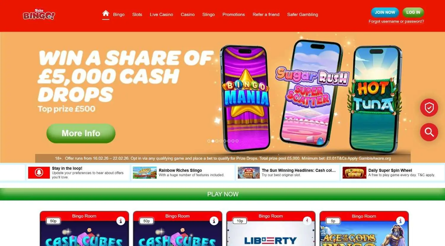 sunbingo homepage