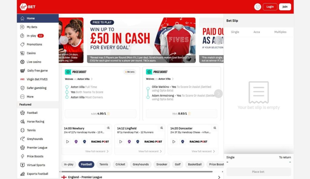virgin bet homepage