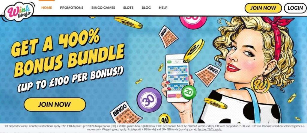 wink bingo homepage