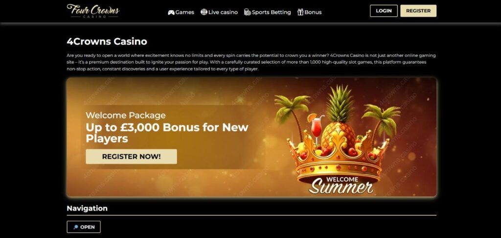 4crowns casino homepage