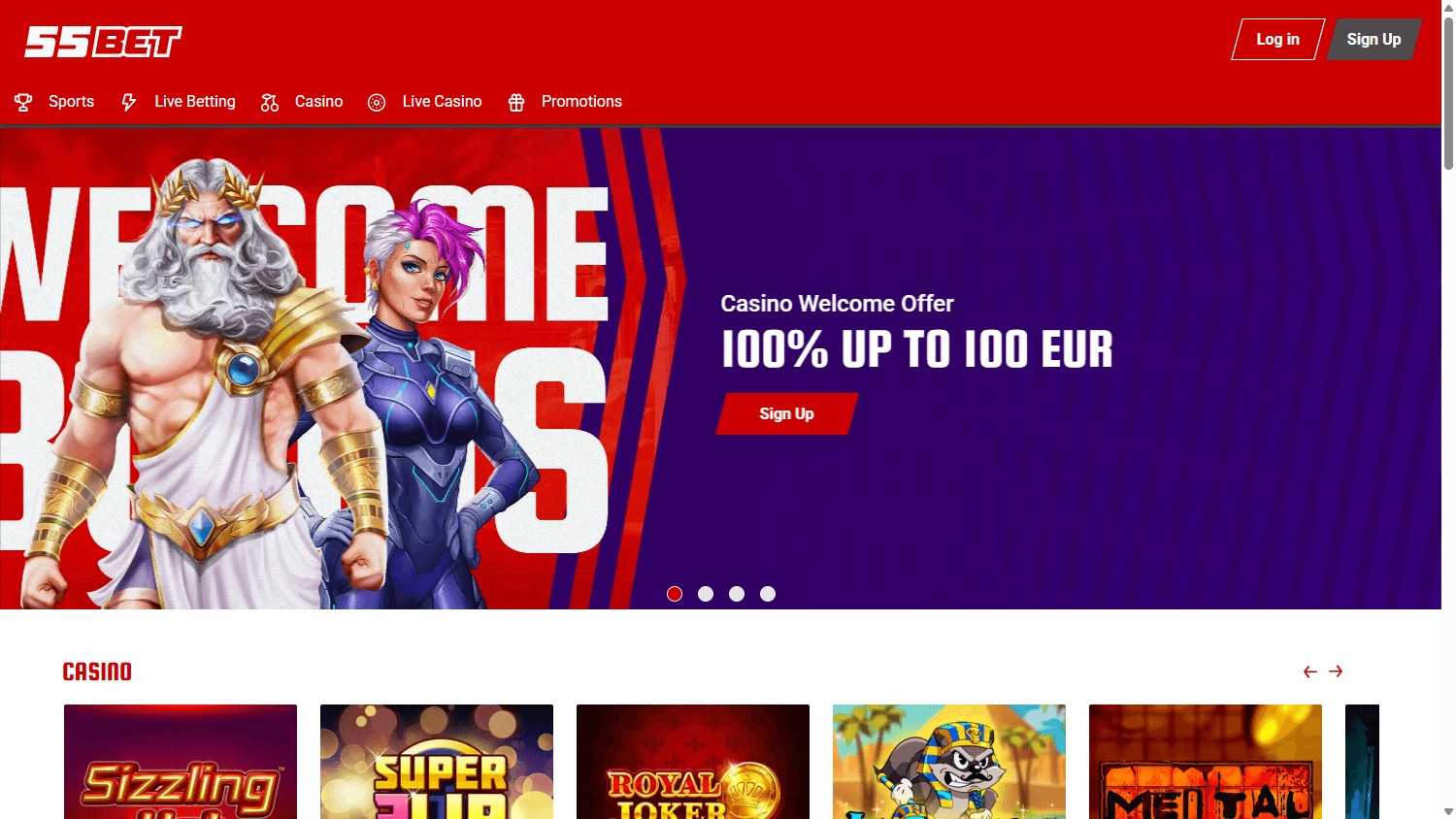 55Bet Homepage