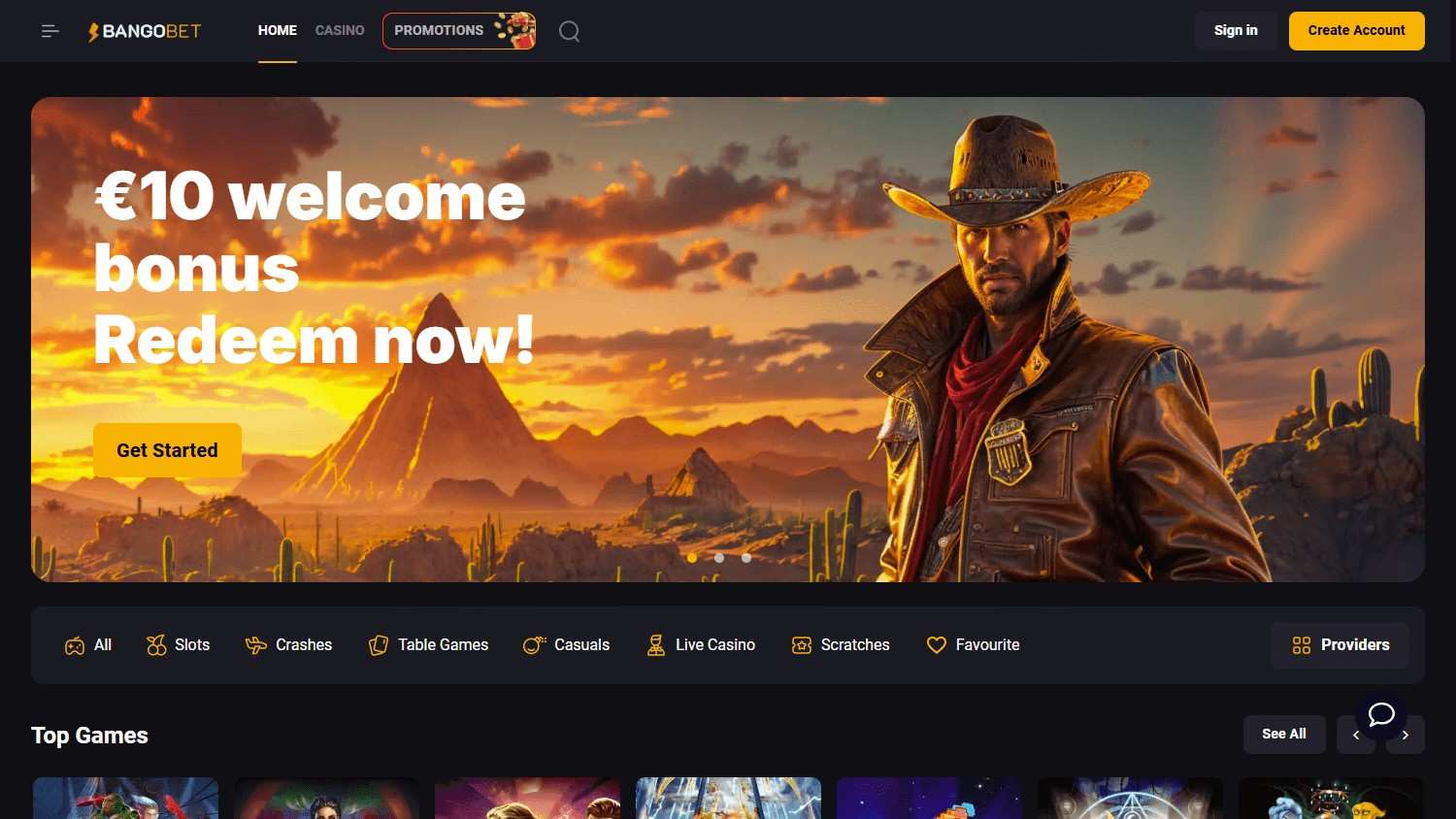 Bango Bet Homepage