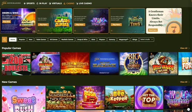 Gentleman Jim Casino Homepage