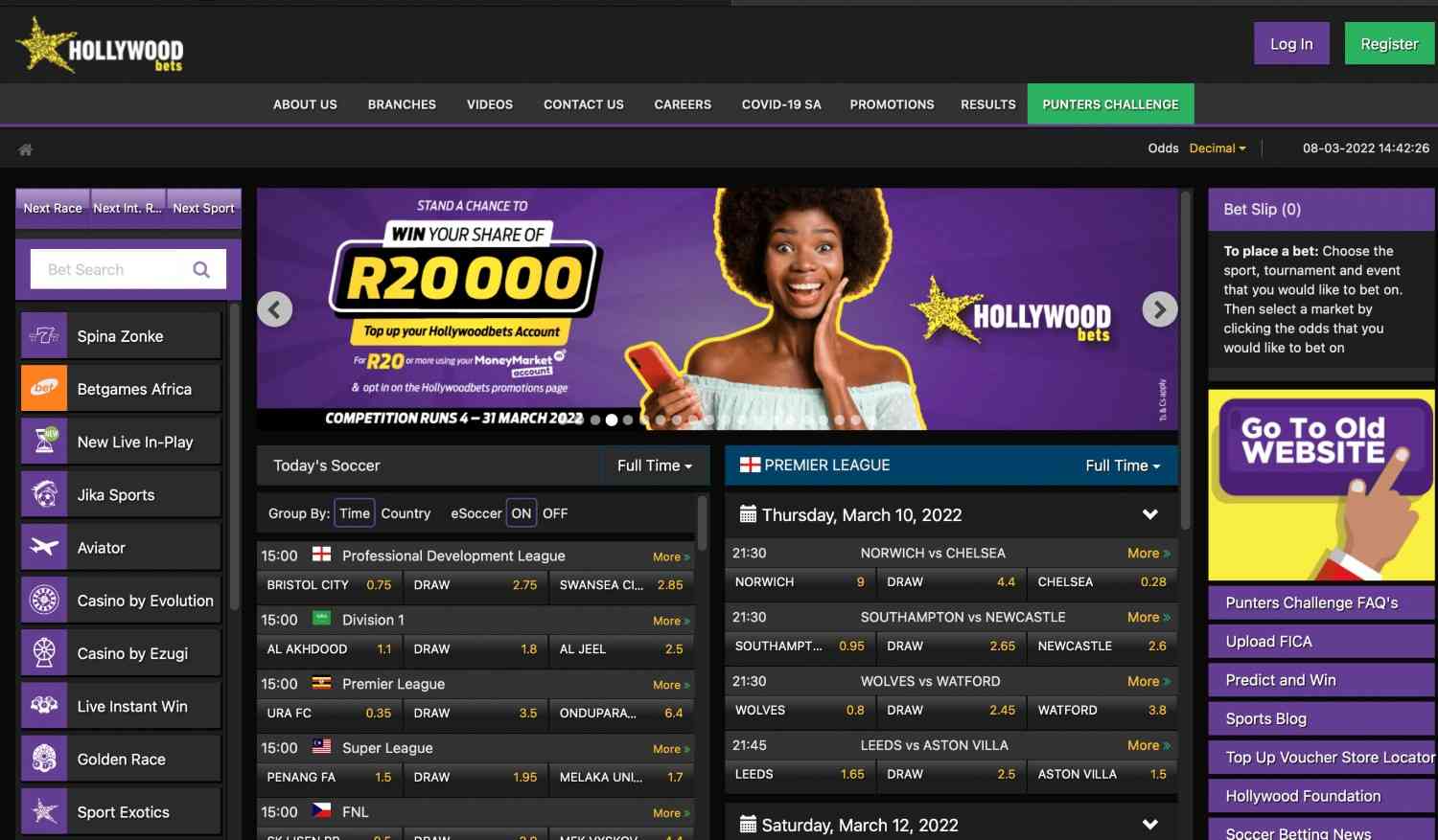 Hollywoodbets Homepage