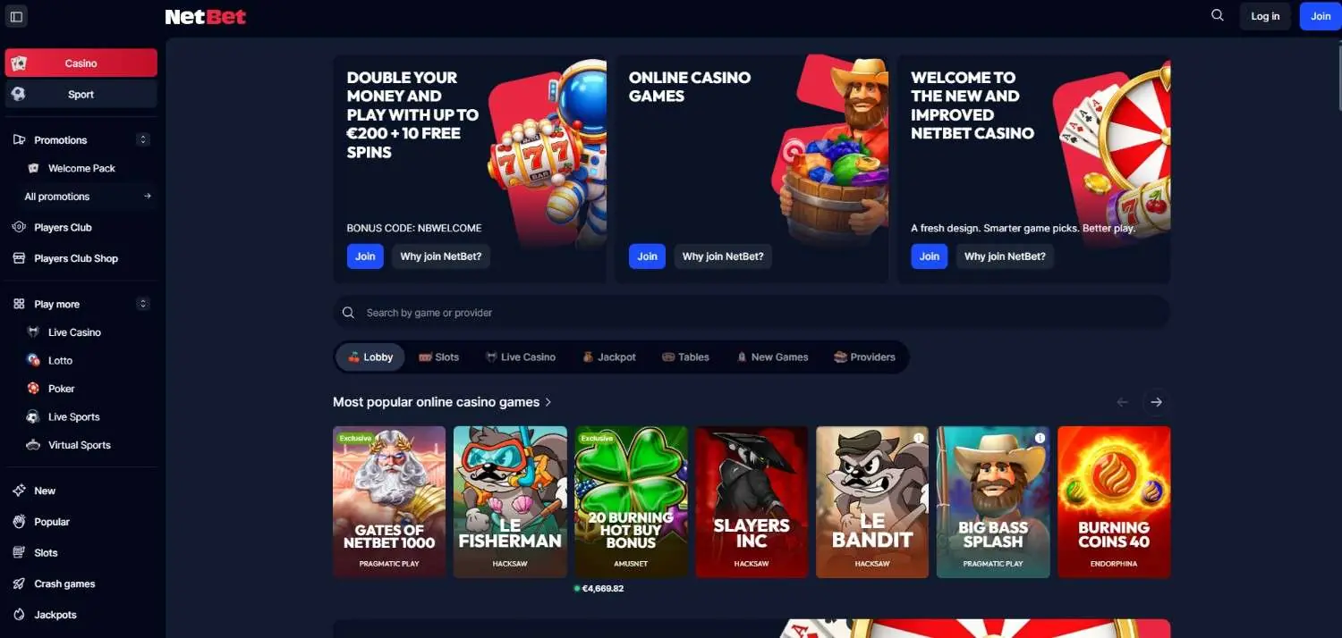 NetBet Homepage