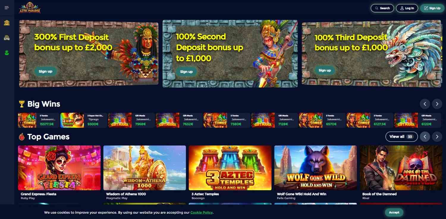 aztec paradise homepage