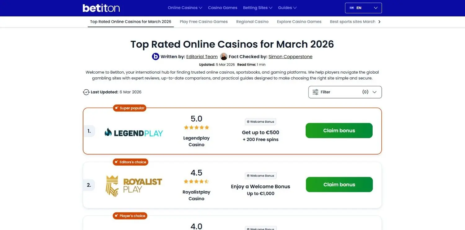 betiton homepage