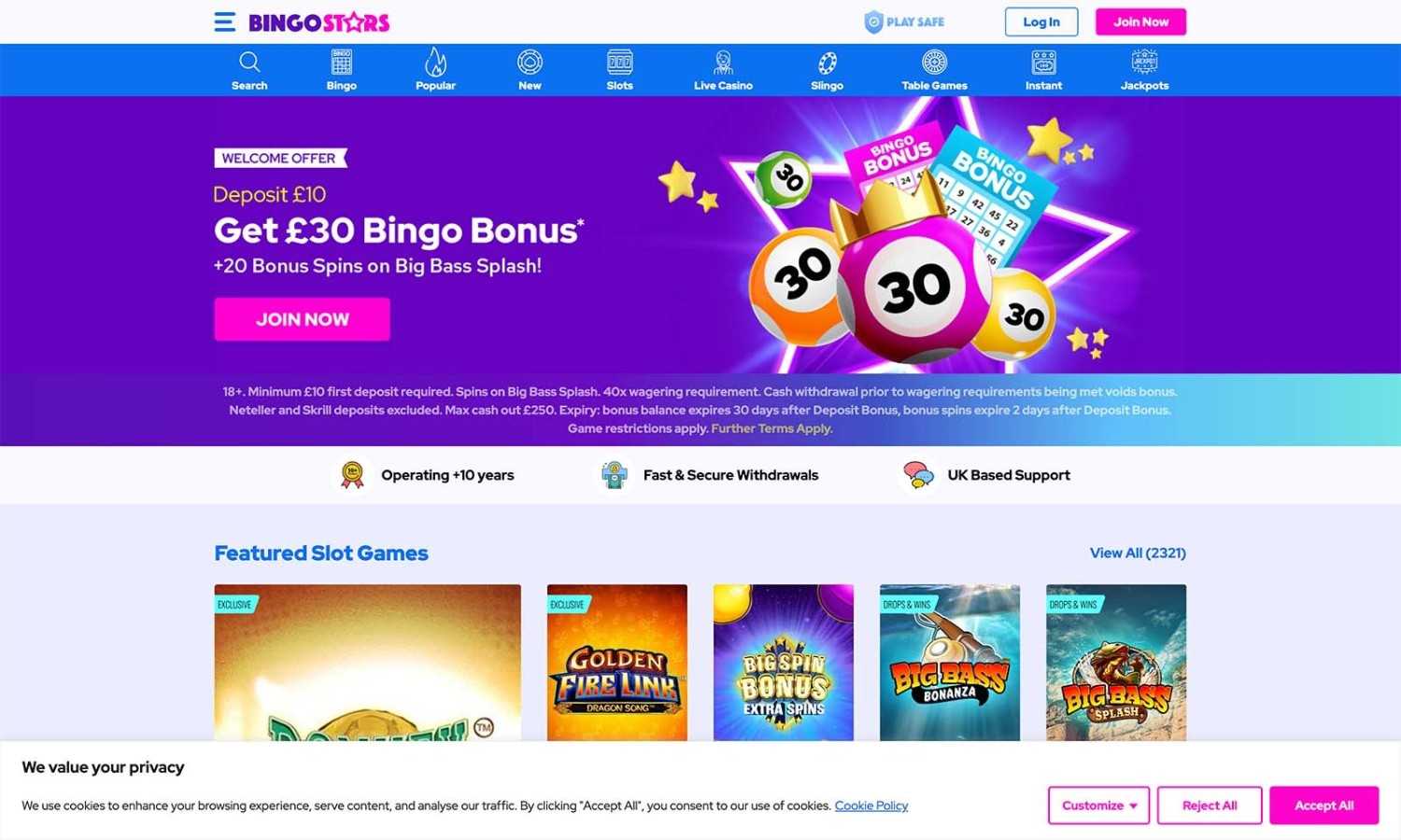 bingostars homepage
