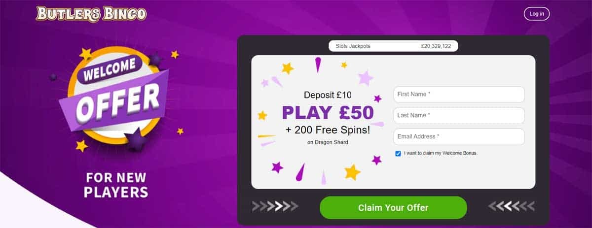 butlers bingo homepage