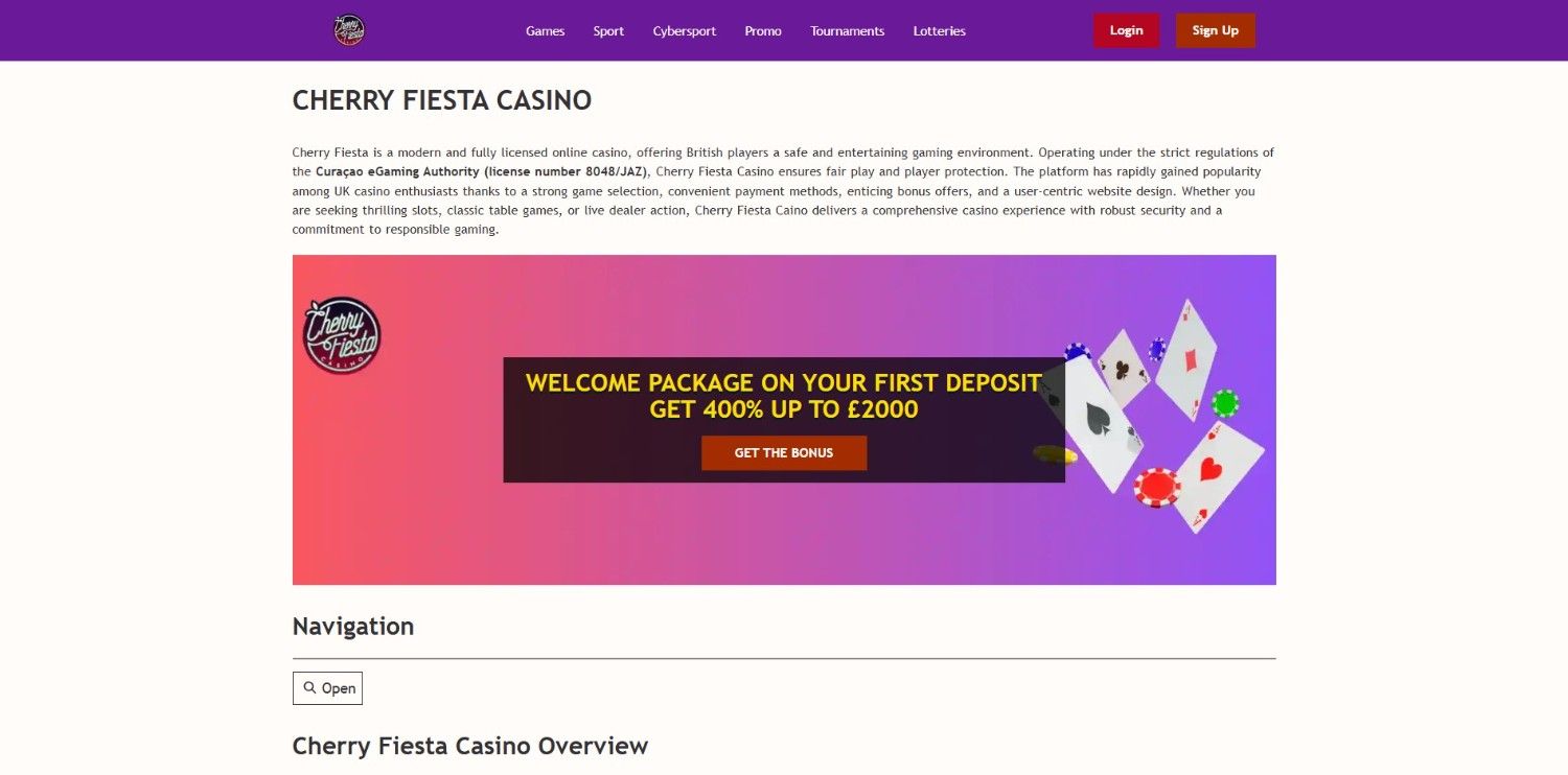 cherry fiesta homepage