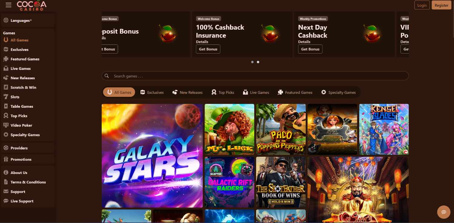 cocoa casino homepage