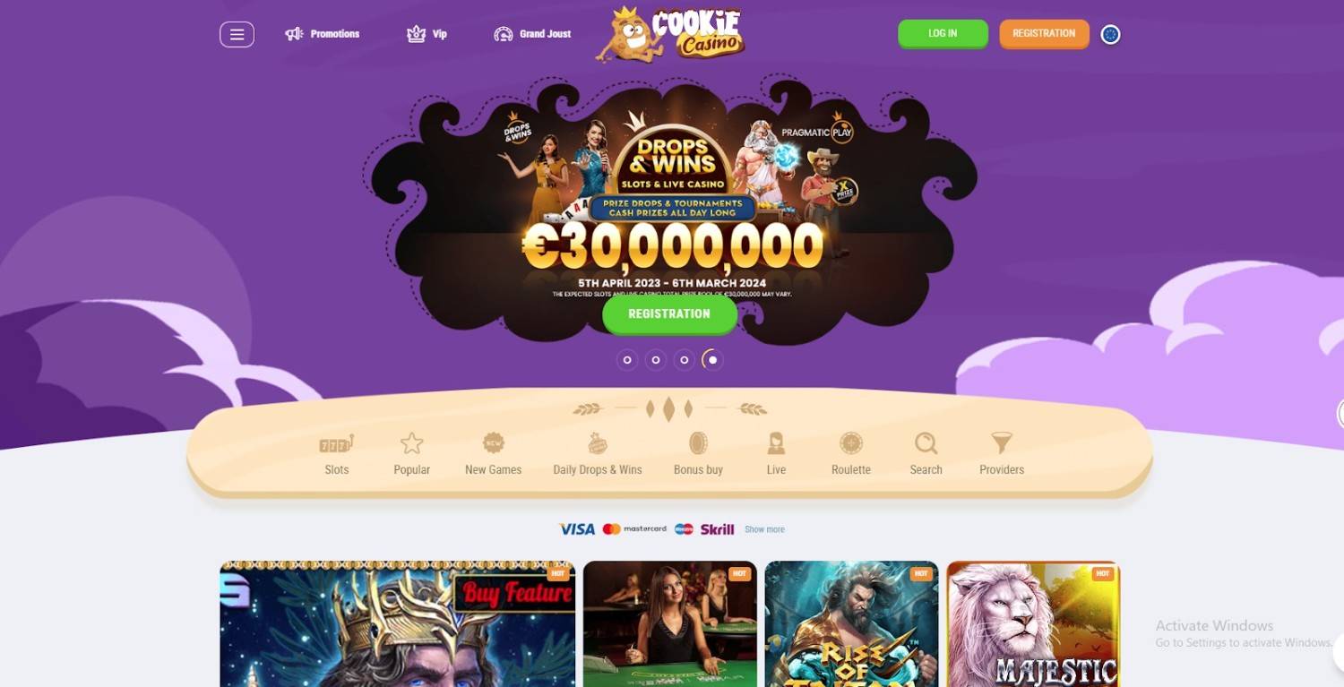 cookie casino homepage