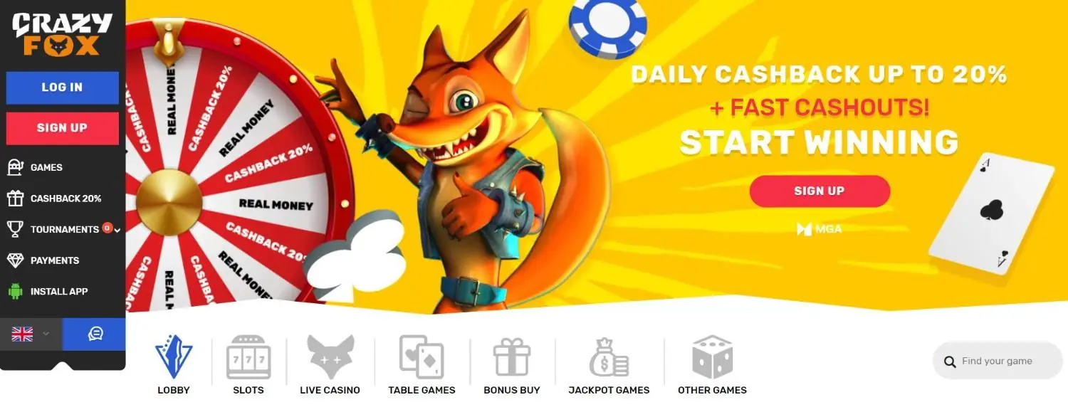 crazy fox homepage