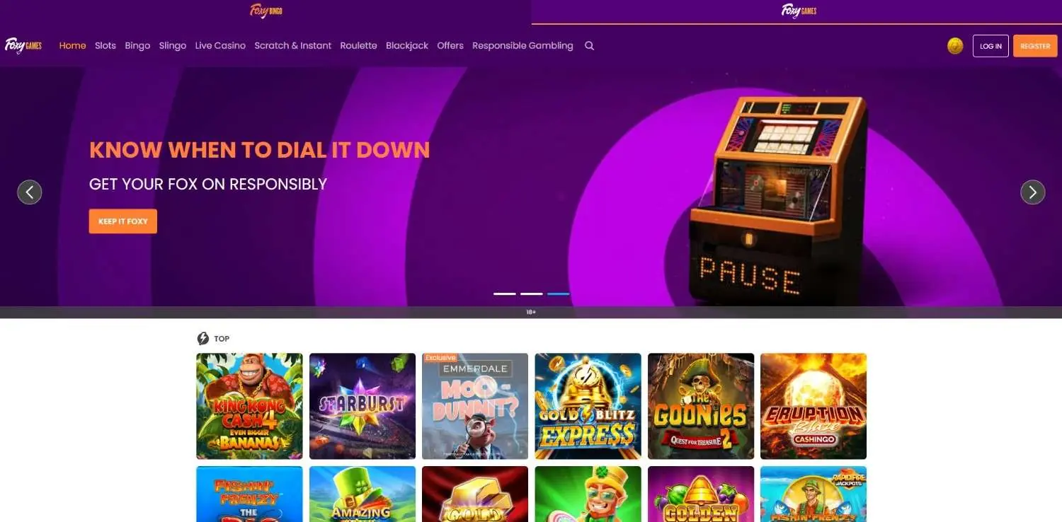 foxy games homepage