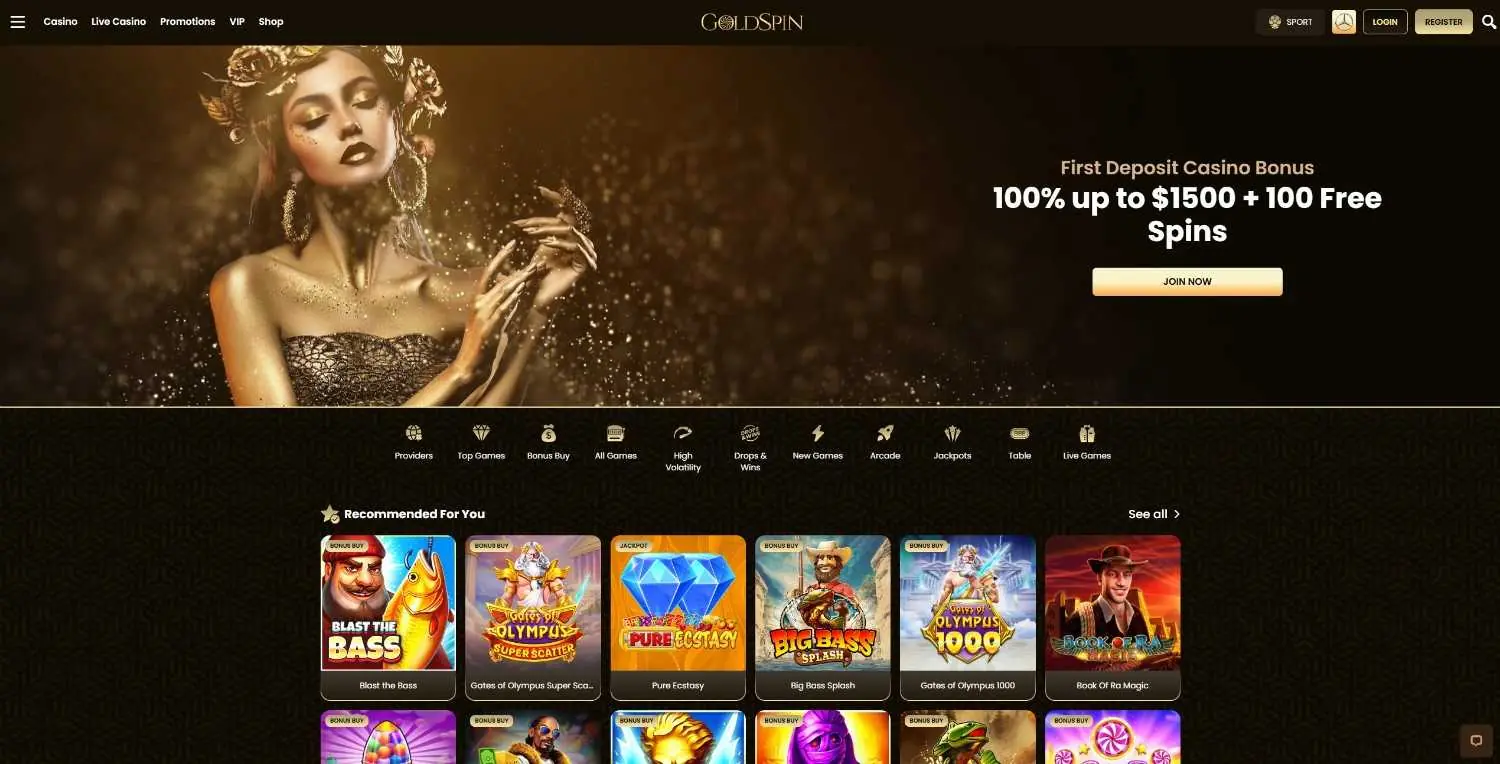 goldspin homepage