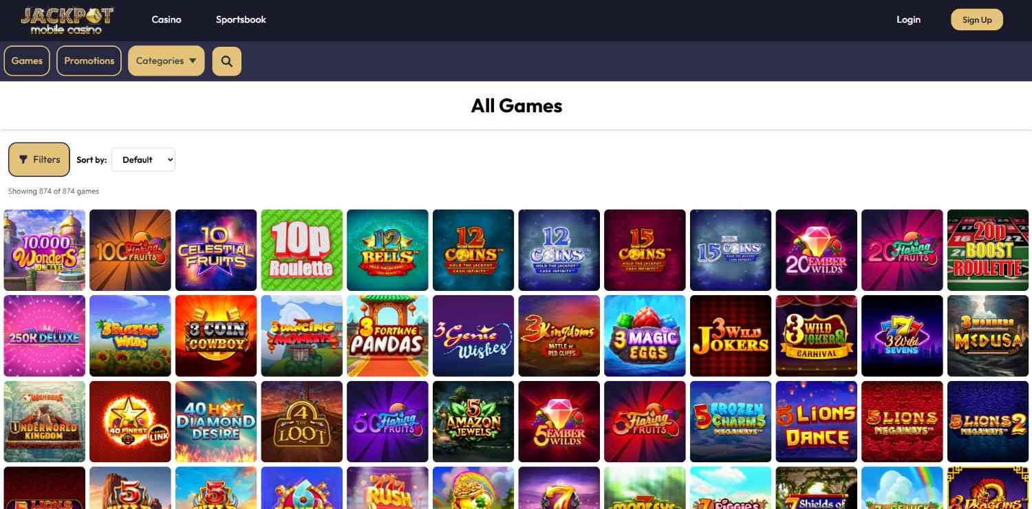 jackpot mobile casino homepage
