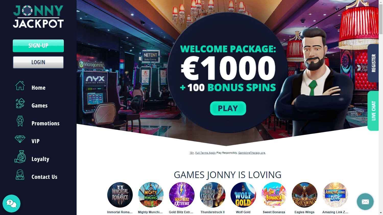 jonny jackpot homepage