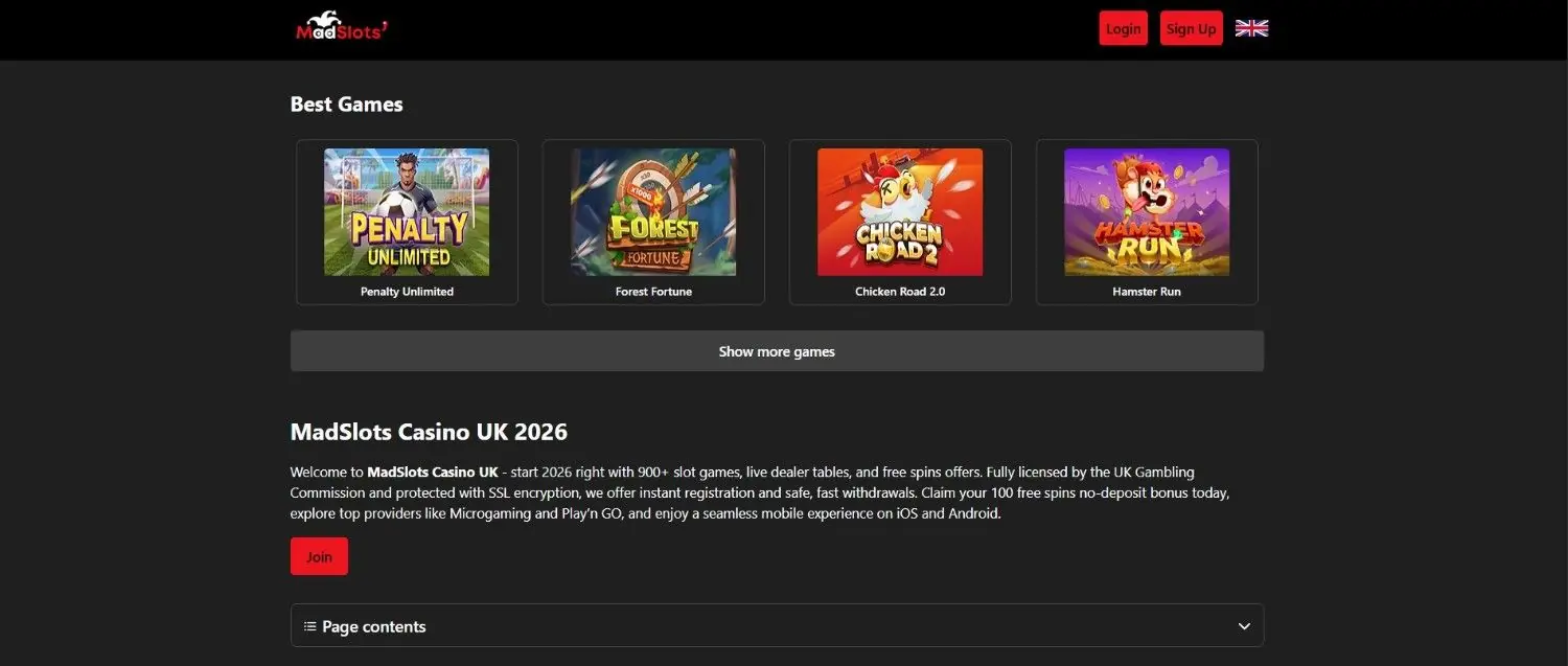 madslots homepage