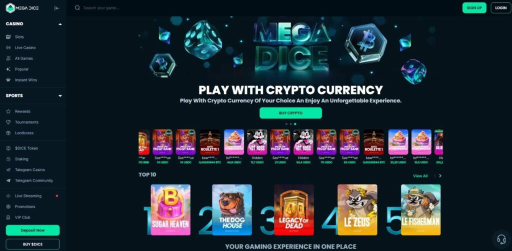 mega dice homepage