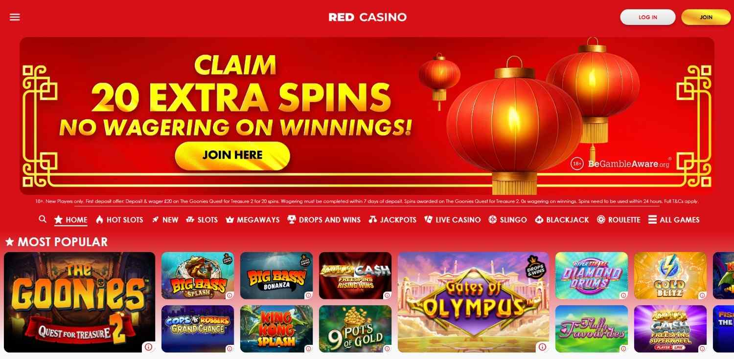 red casino homepage