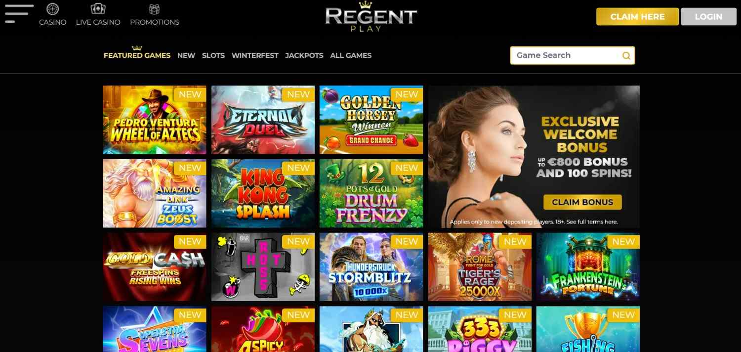 Regent Play Homepage