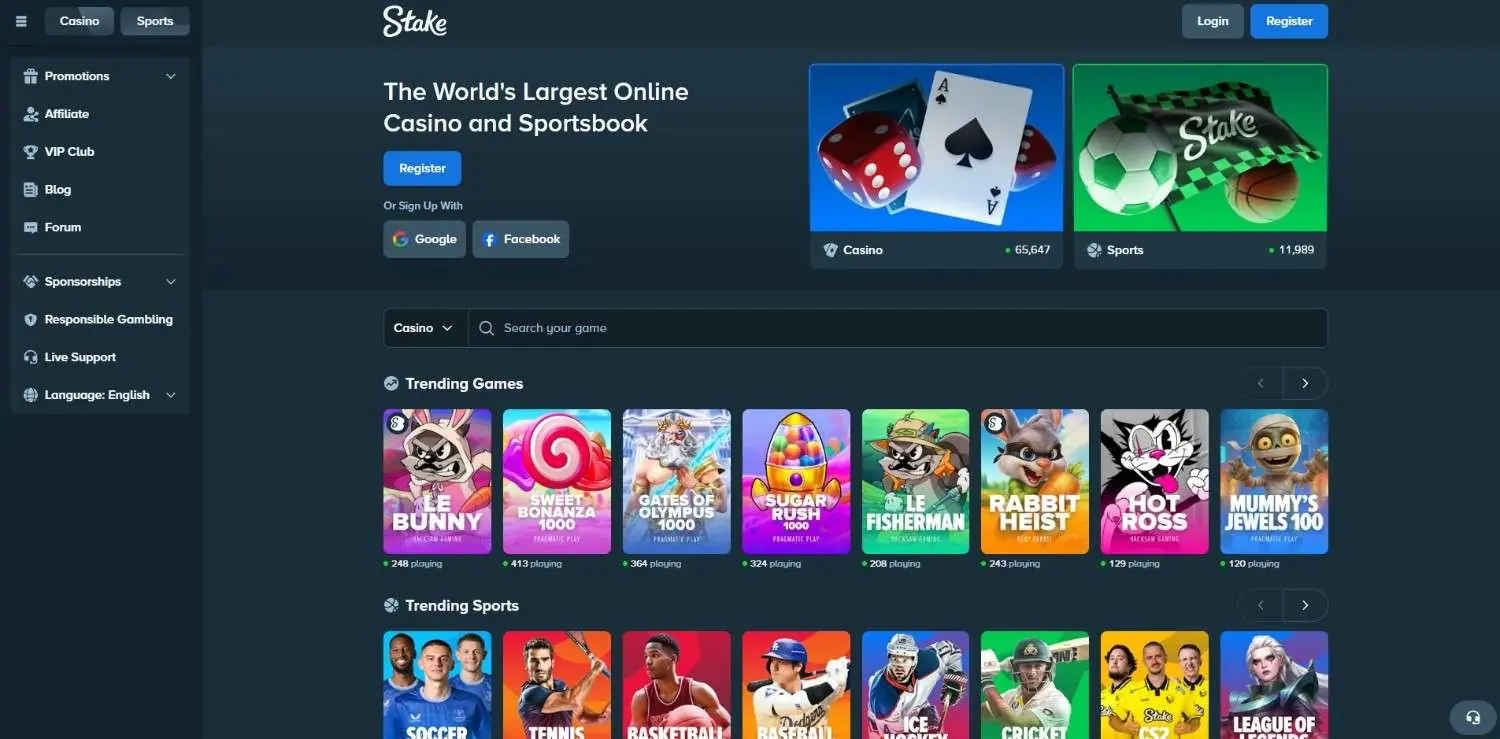 stake.com homepage