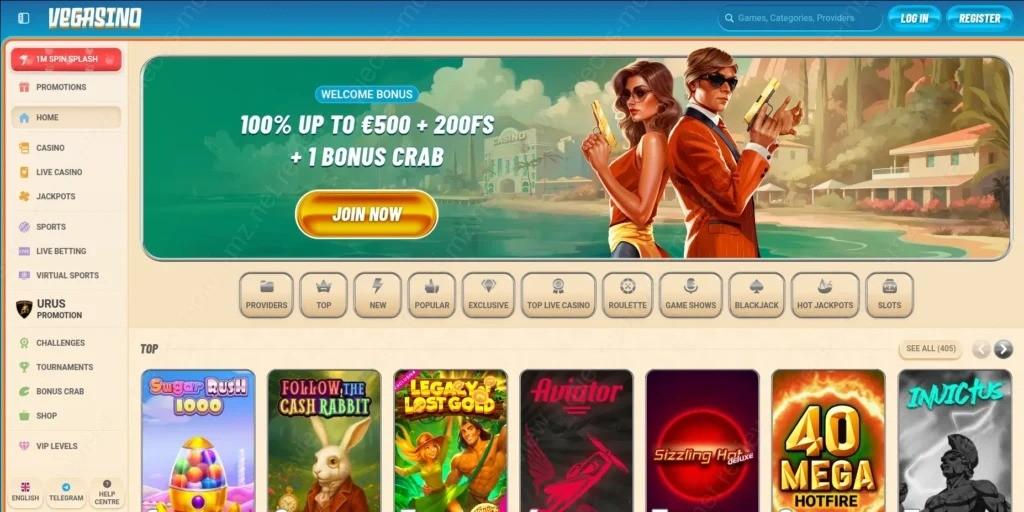 vegasino homepage