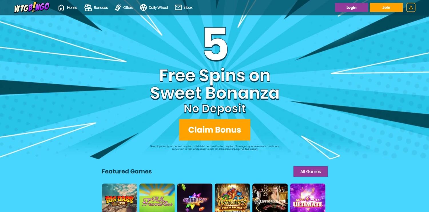 wtg bingo homepage