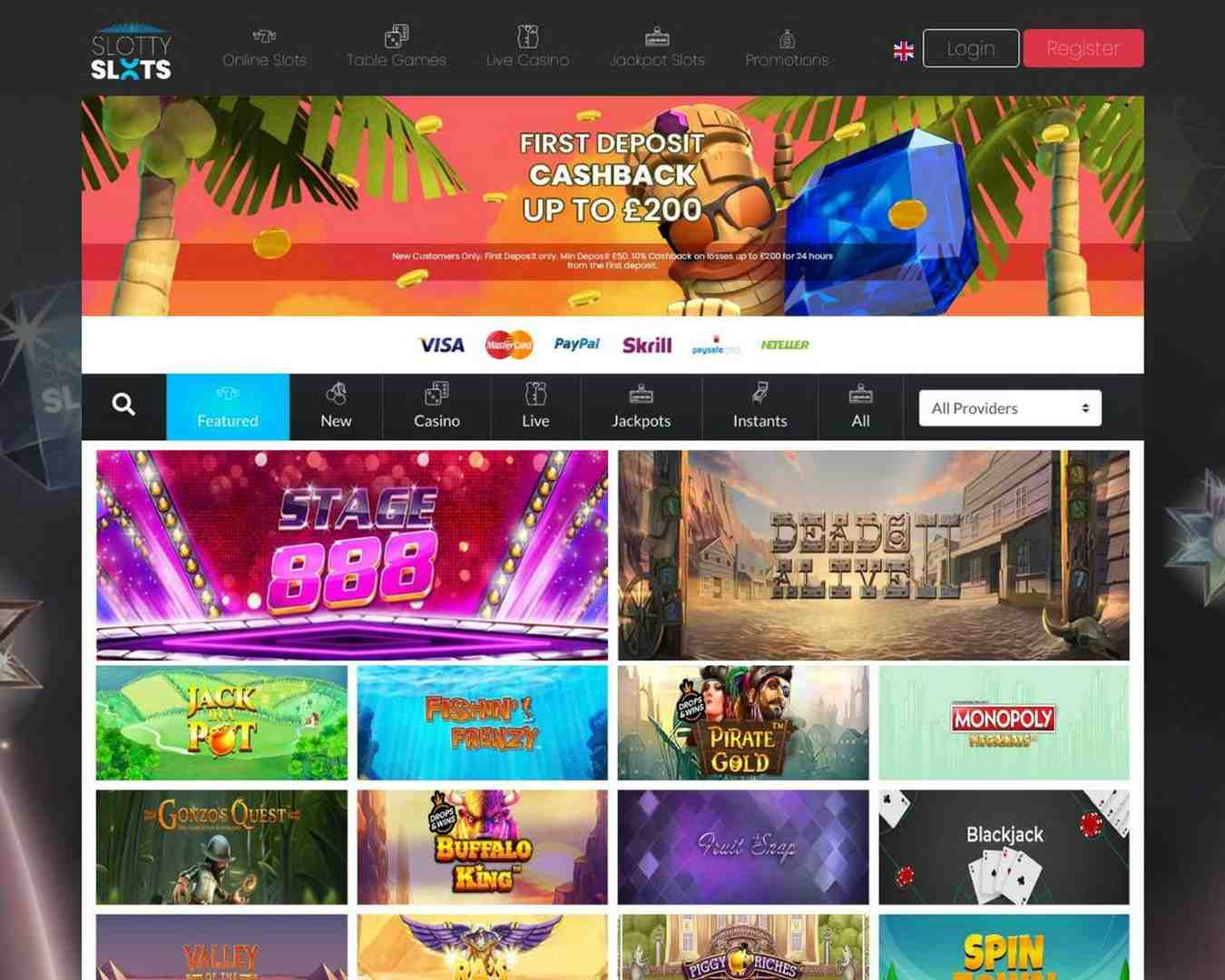 Slotty Slots Homepage