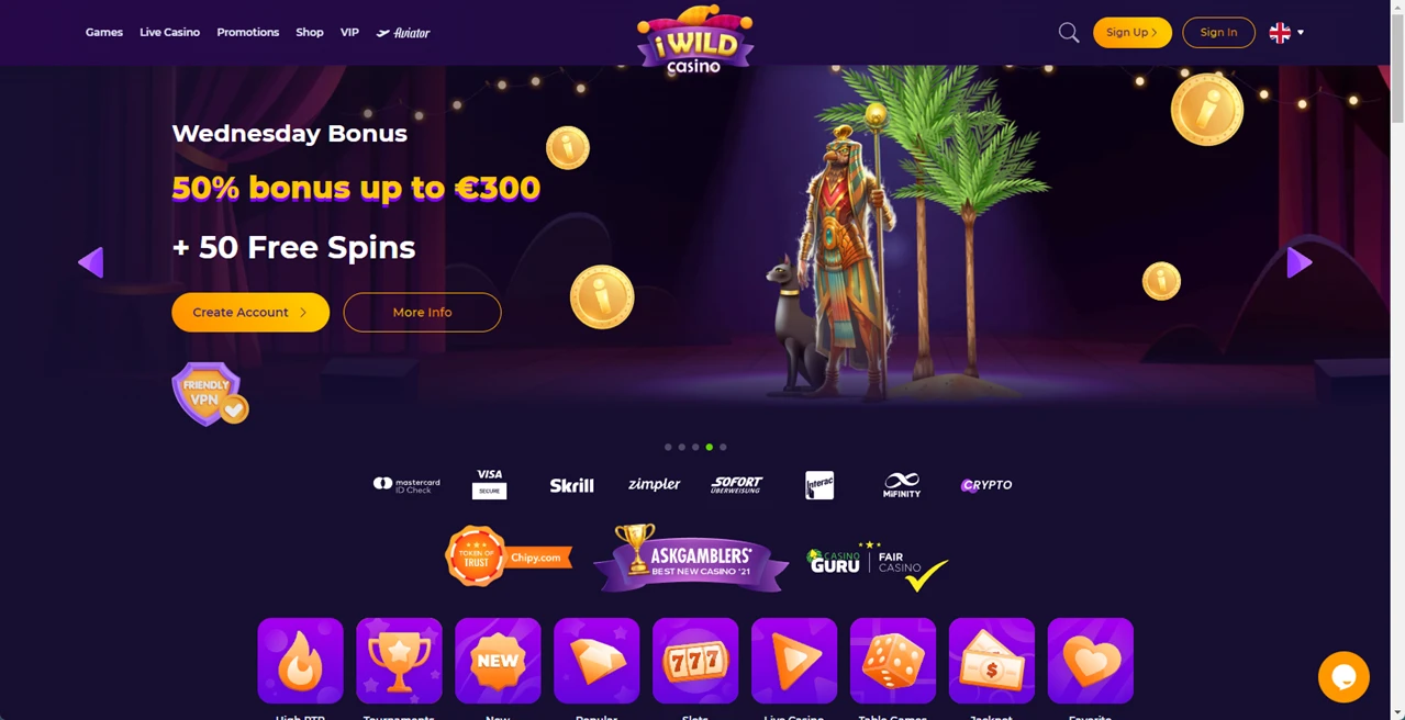 I wild Casino Homepage