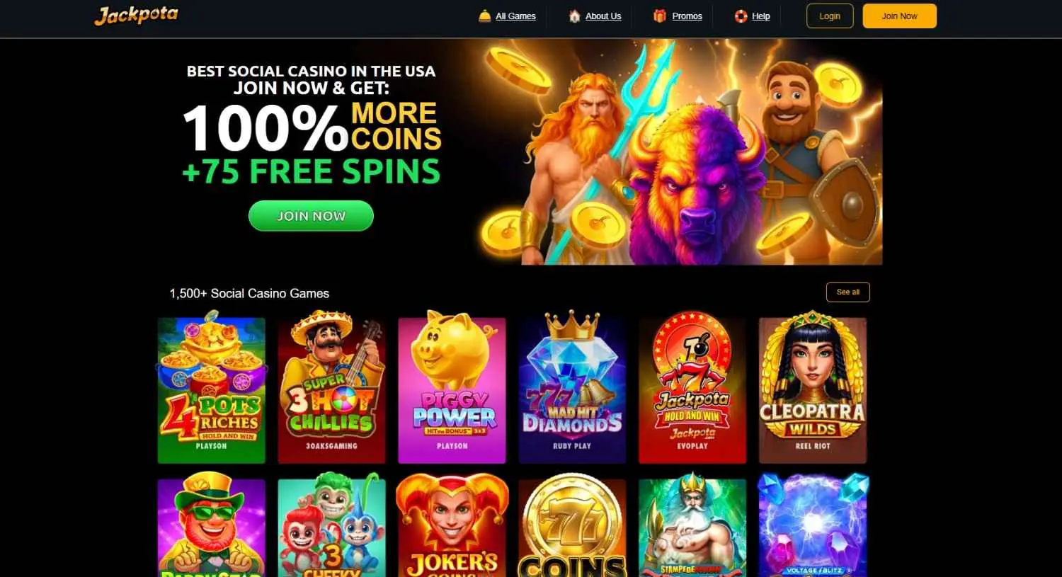 Jackpota Casino Homepage