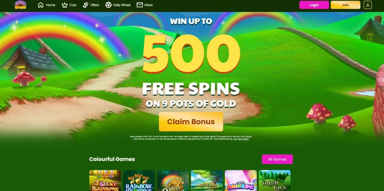 Rainbow Spins Homepage