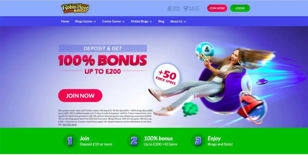 Robin-Hood-Bingo homepage