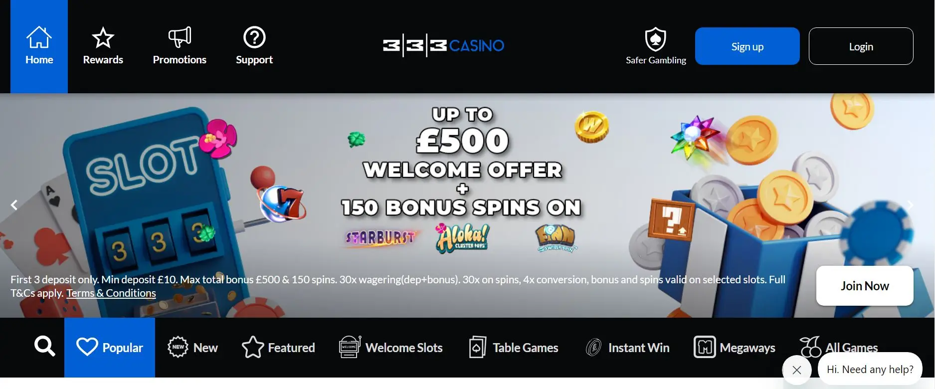 333 casino homepage