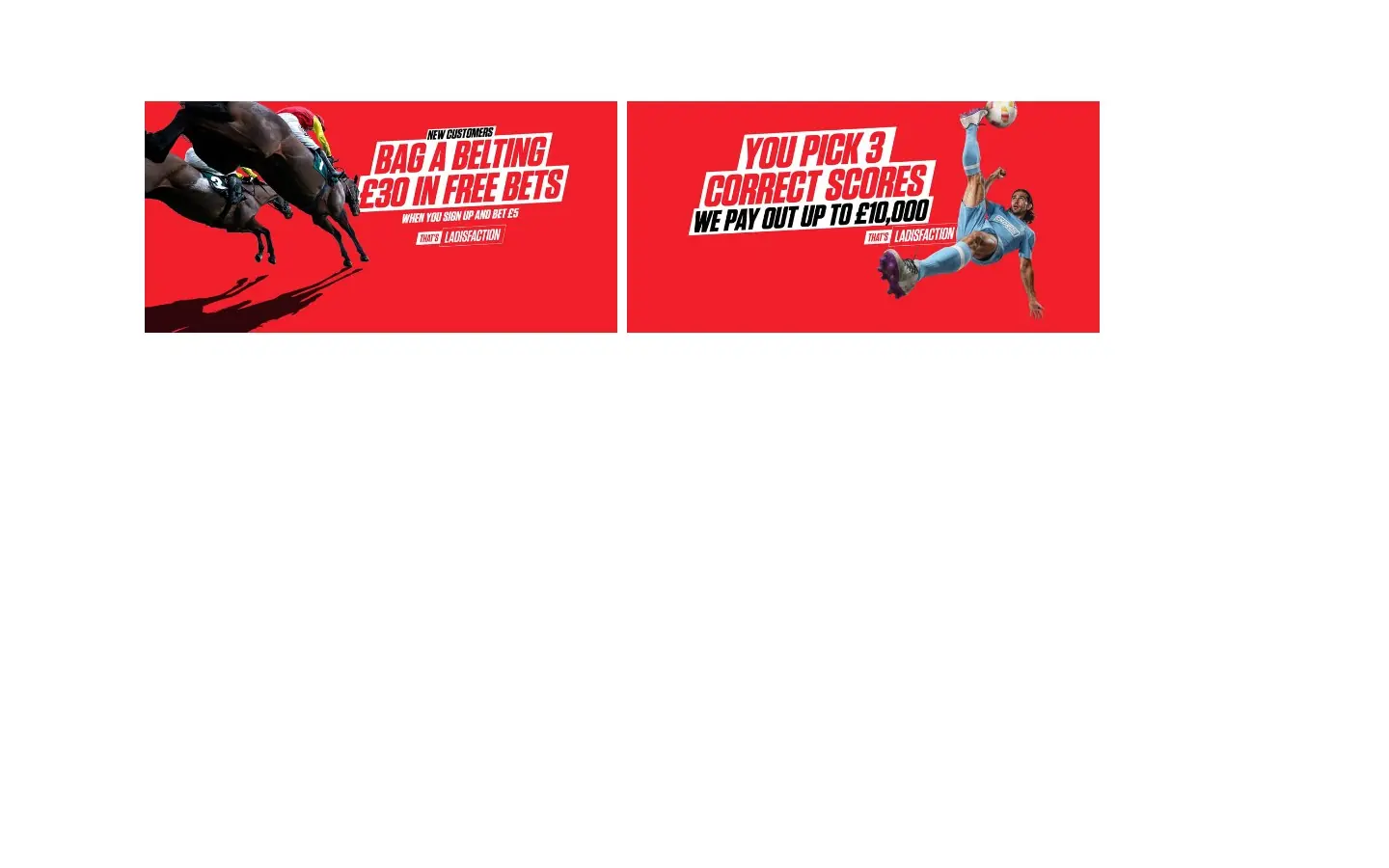 Ladbrokes homepage screenshot