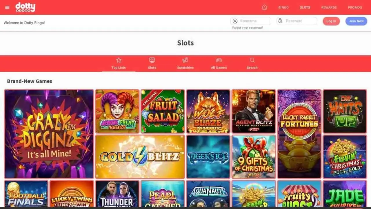 Dotty Bingo homepage