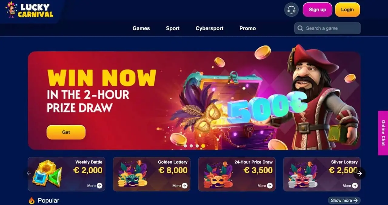 Lucky Carnival homepage